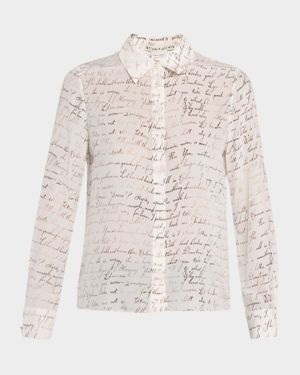 Shakespeare's Letter Willa Silk Placket Top